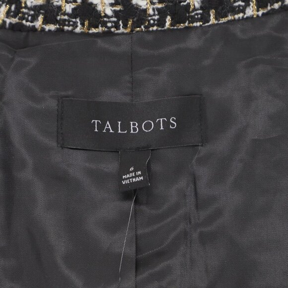 NWT TALBOTS Breckenridge Tweed Wool Blend Jacket Blazer Black Multi Size 6 - Picture 9 of 11